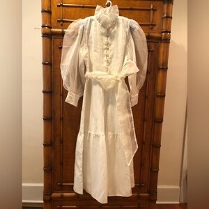 Sue Sartor Athenee Ivory Silk Organza Dress